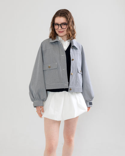 Striped gold button jacket