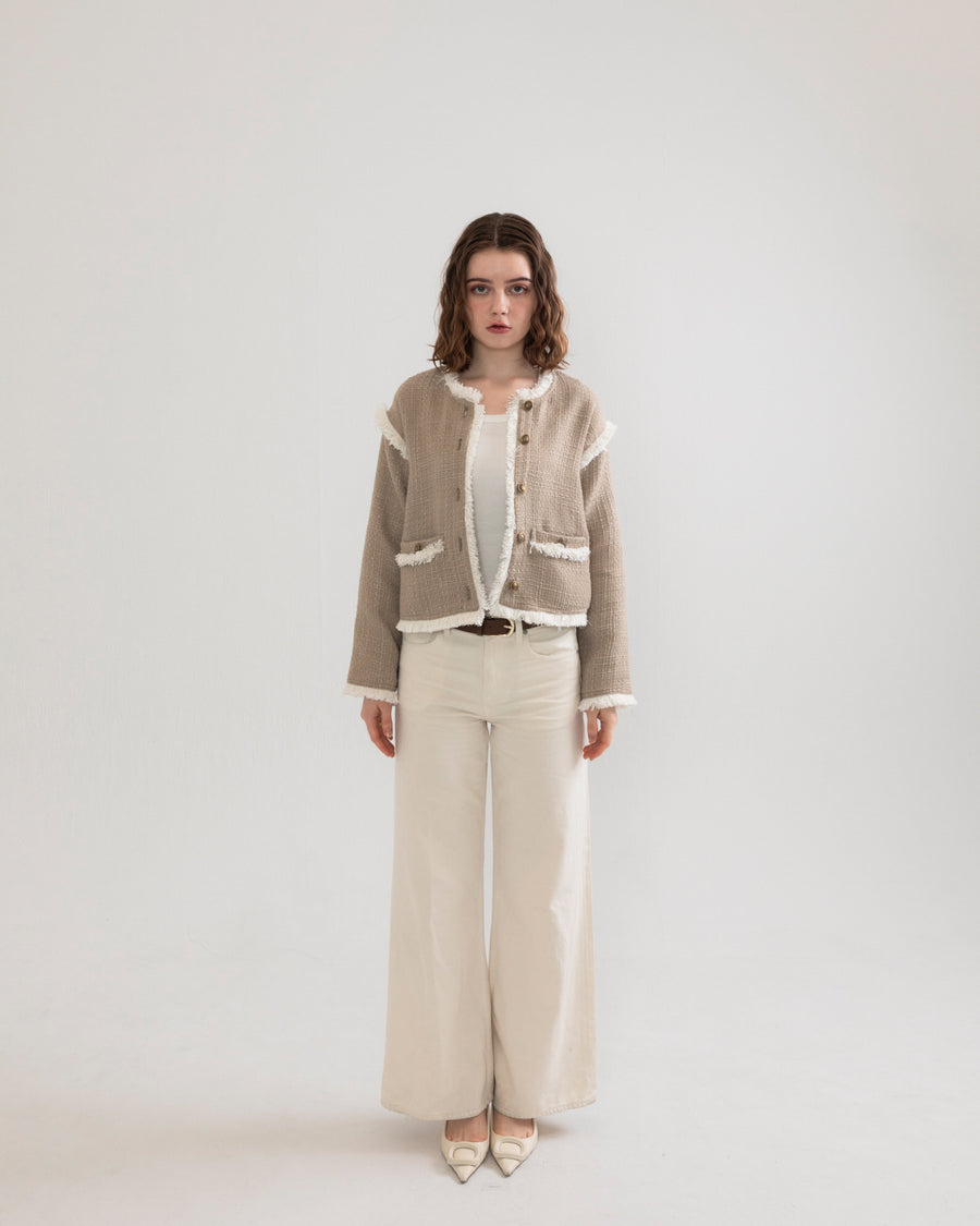 fringe  summer tweed jacket