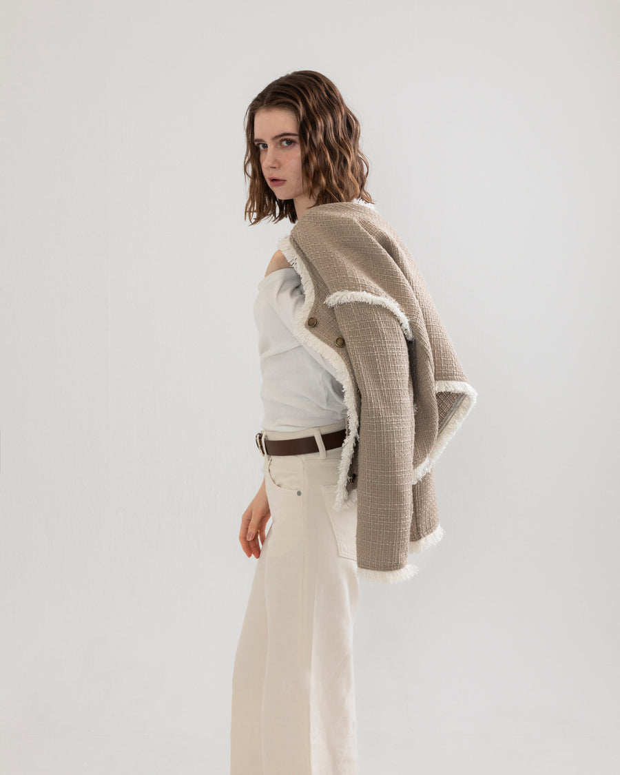 fringe  summer tweed jacket