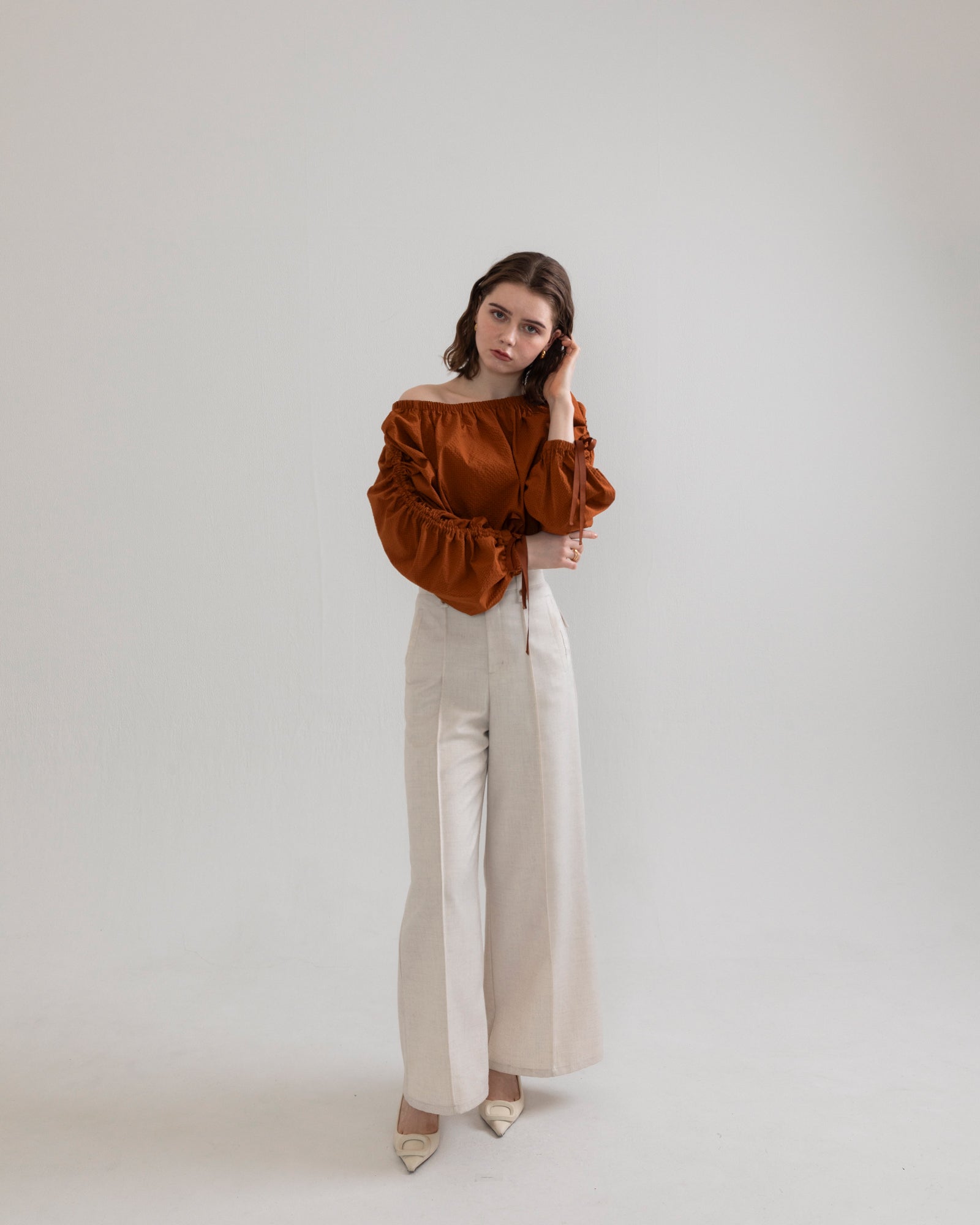 drawstring 3way blouse