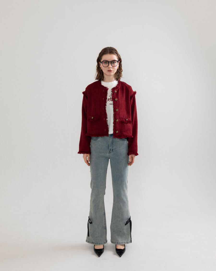 fringe  summer tweed jacket