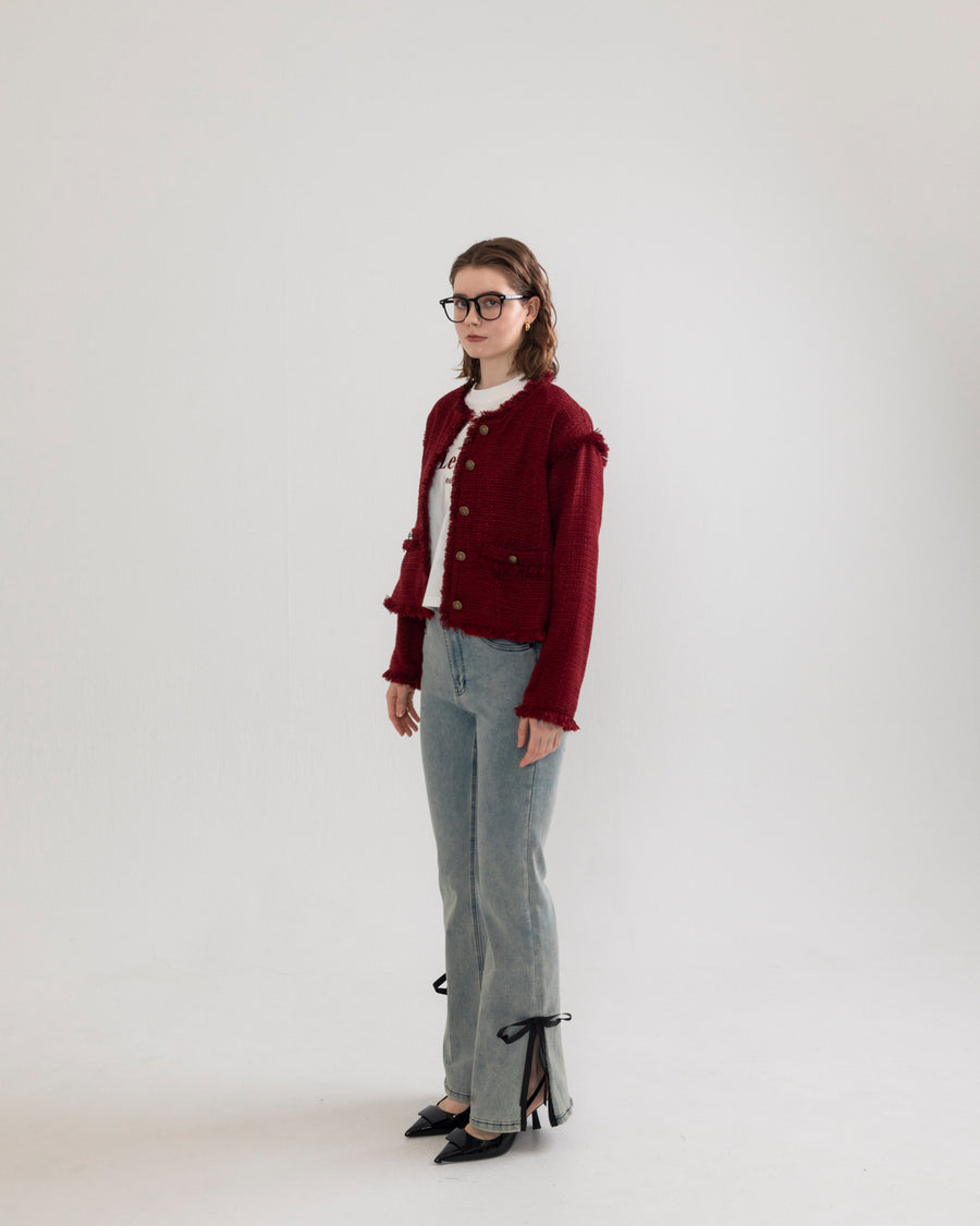 fringe  summer tweed jacket