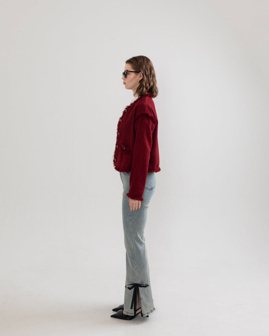 fringe  summer tweed jacket