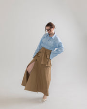 Slit cargo trench skirt