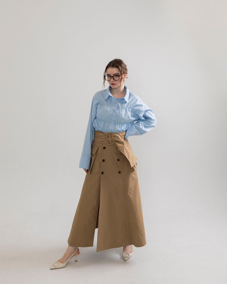 【SOLD OUT】【ベストセラー】Slit cargo trench skirt