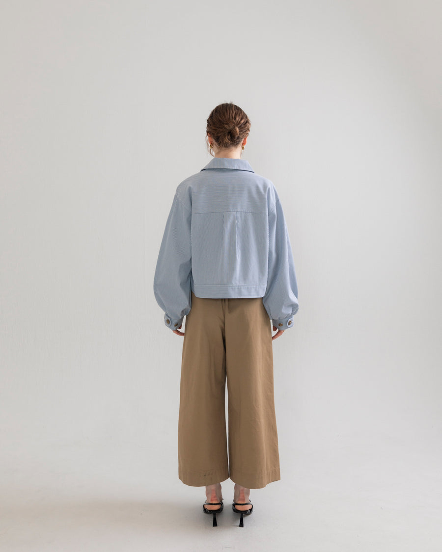 【BEST SELLER】Striped gold button jacket