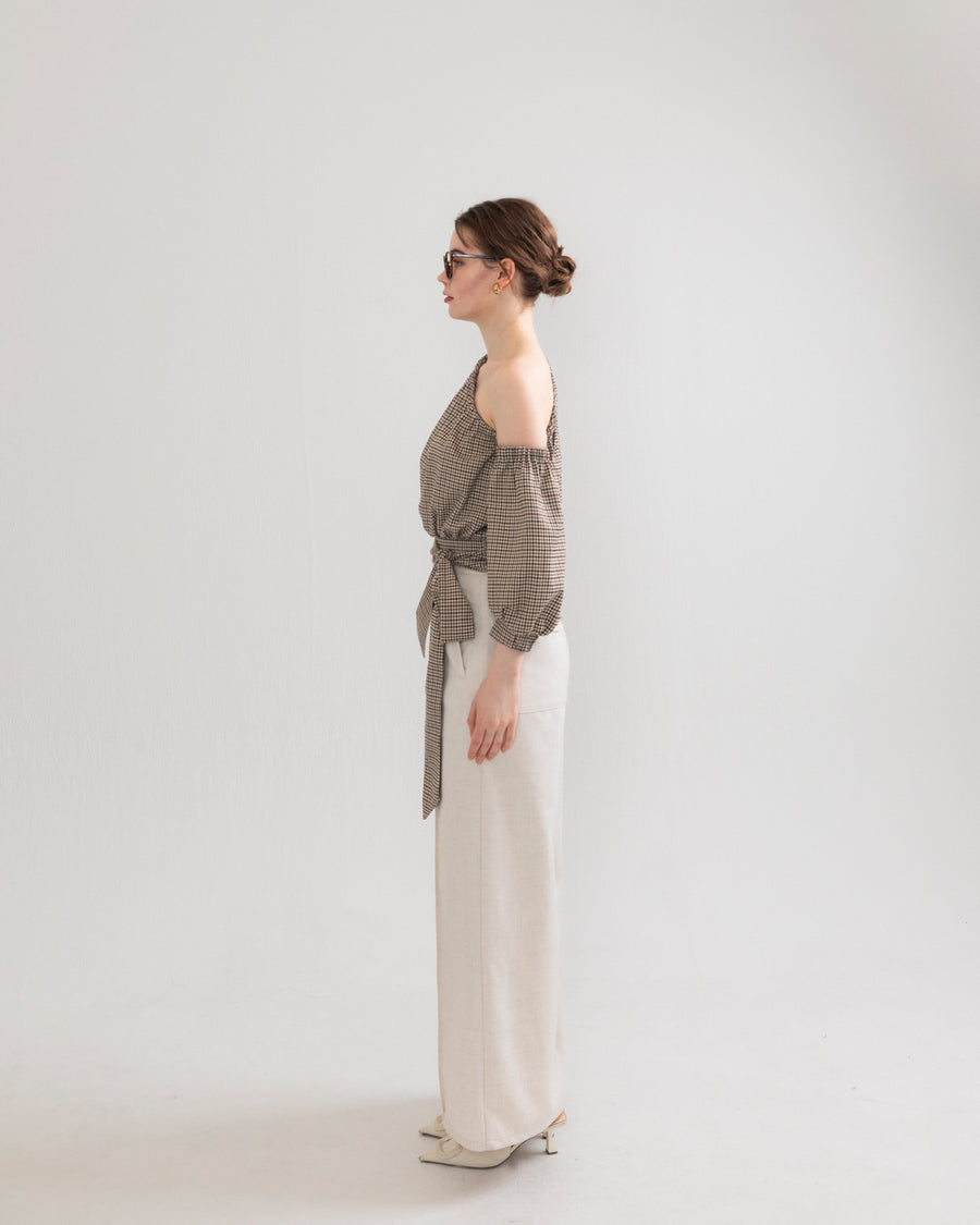 one shoulder long sleeve blouse