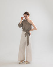 one shoulder long sleeve blouse