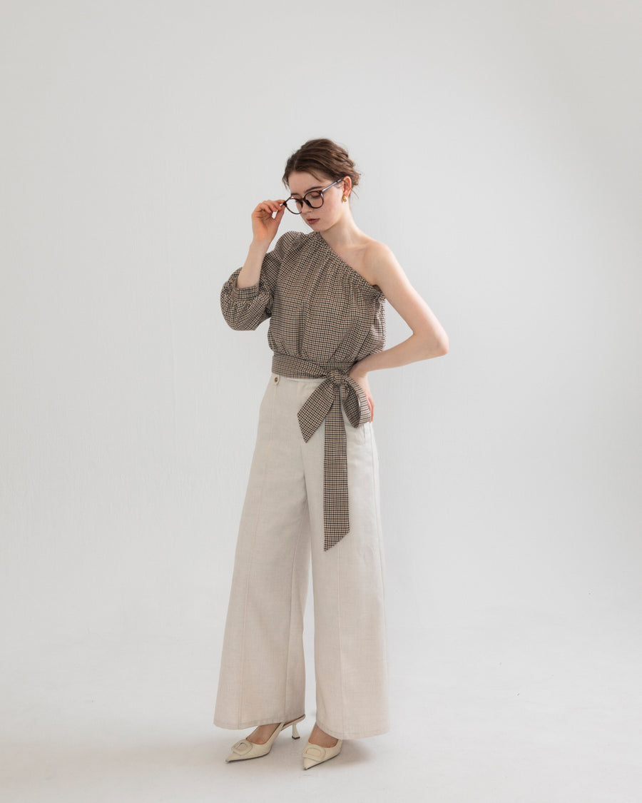 one shoulder long sleeve blouse
