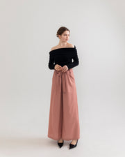 gather ribbon wide pants