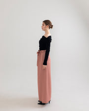 gather ribbon wide pants