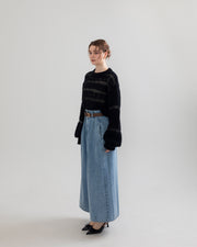 sequin border cable knit