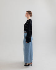 sequin border cable knit