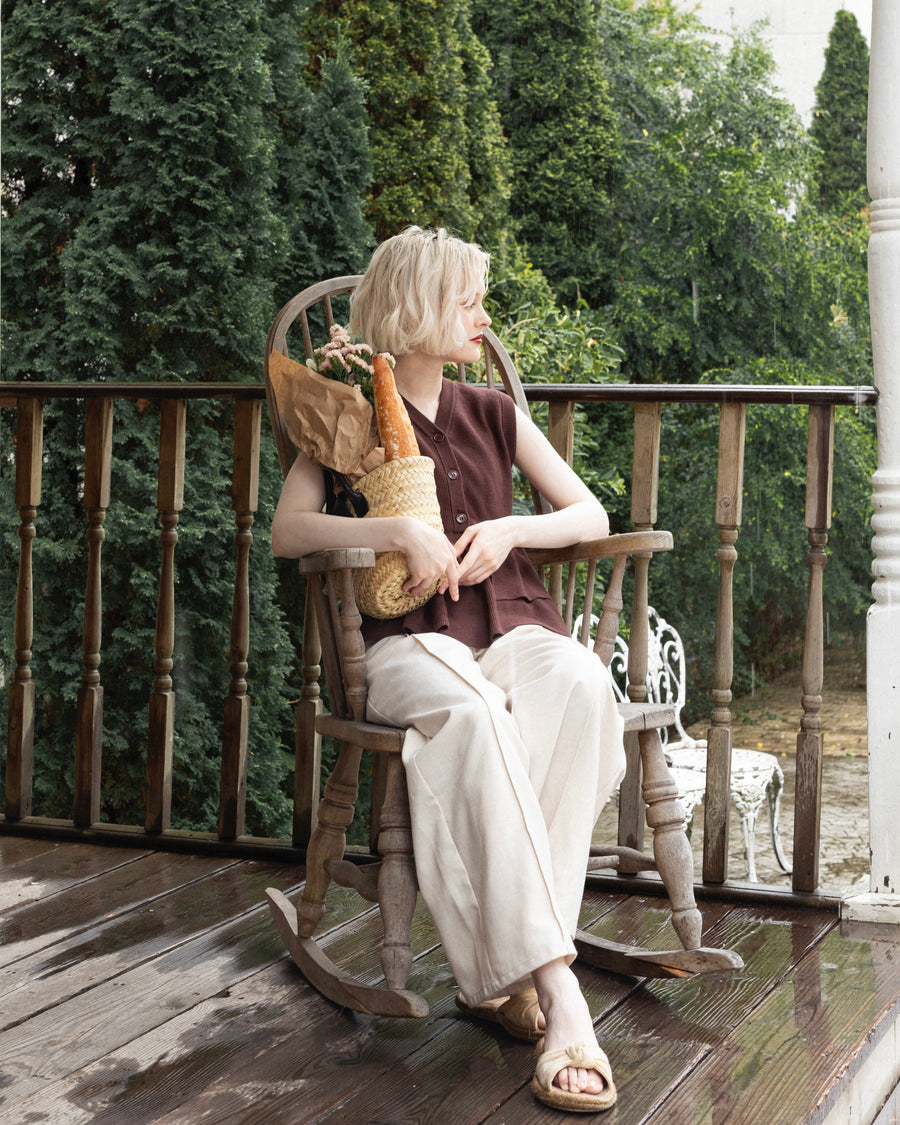 Asymmetric peplum vest