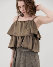 Satin frill camisole