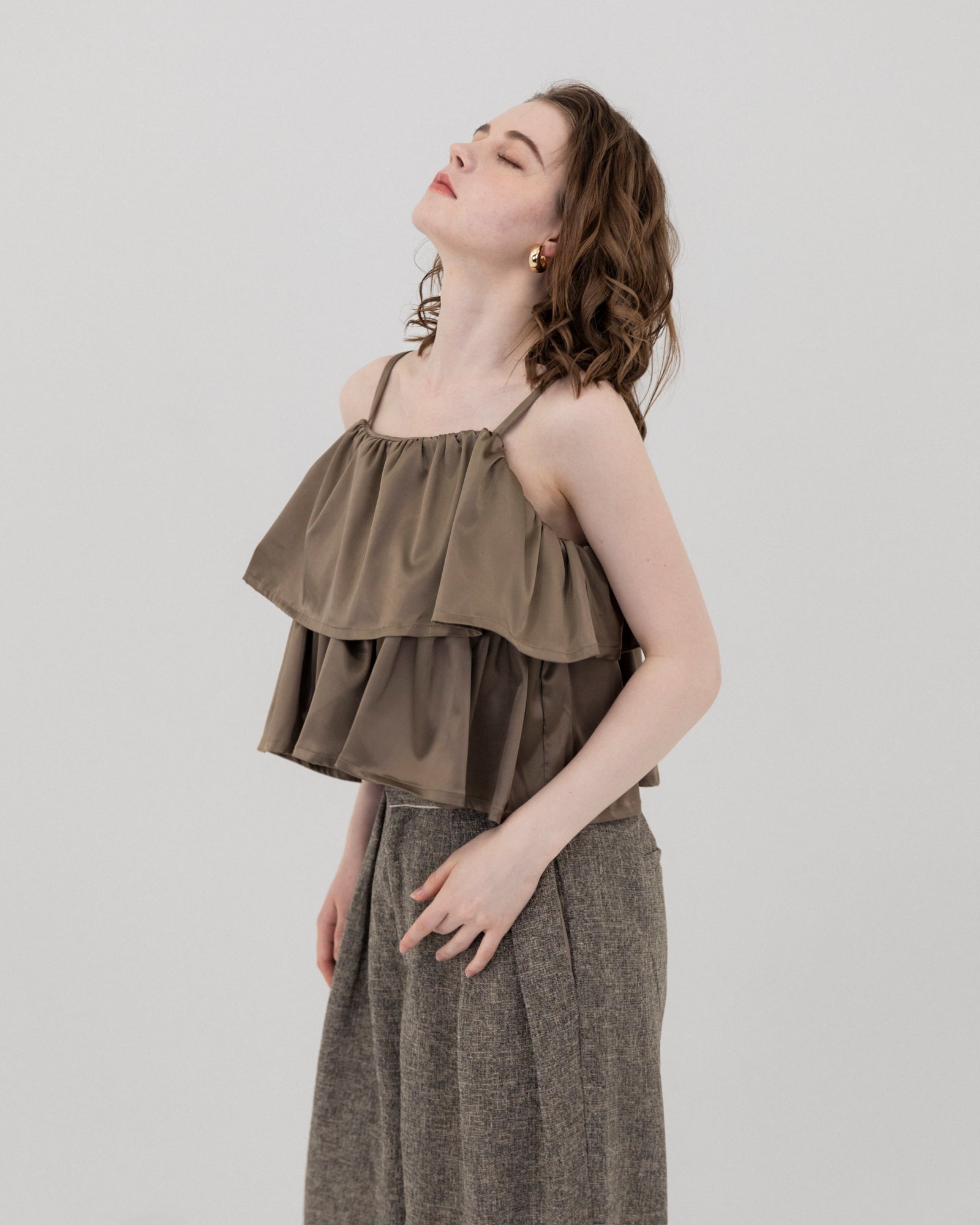 Satin frill camisole