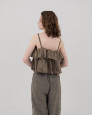 Satin frill camisole