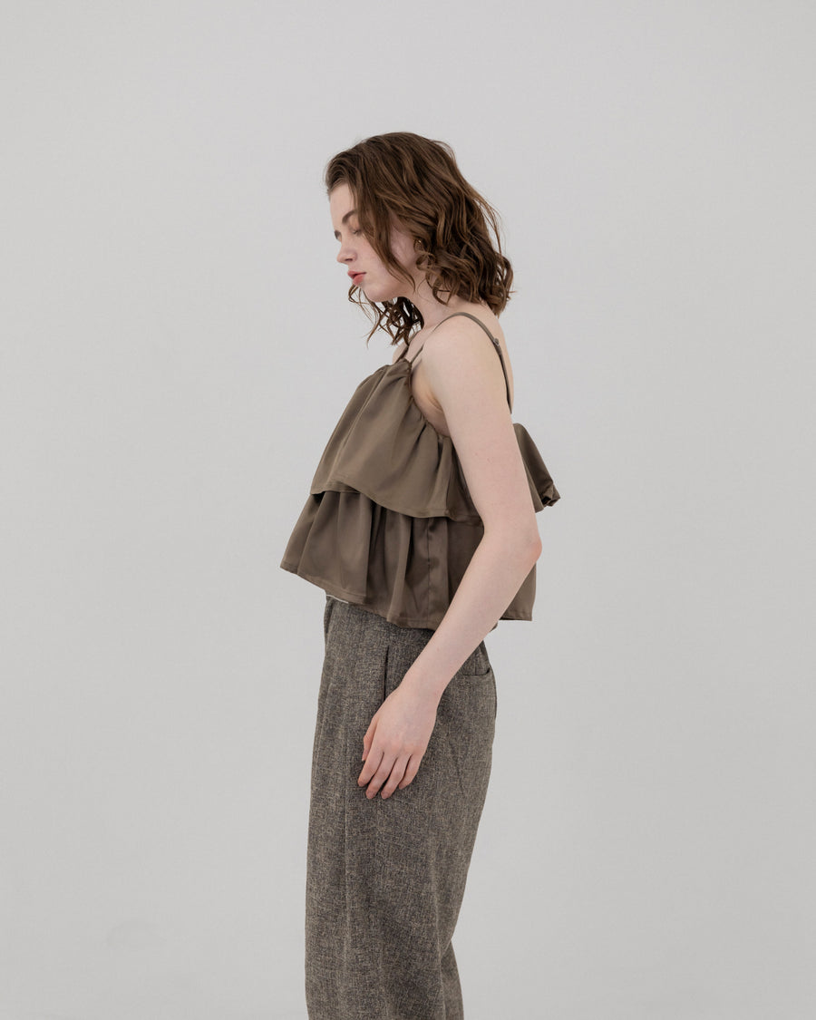 Satin frill camisole