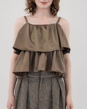 Satin frill camisole