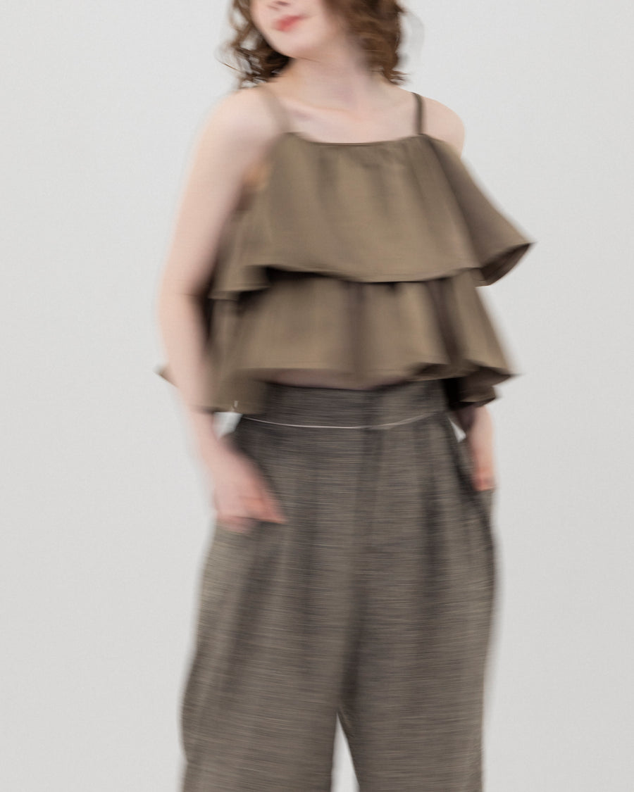 Satin frill camisole