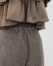 Summer tweed tuck pants