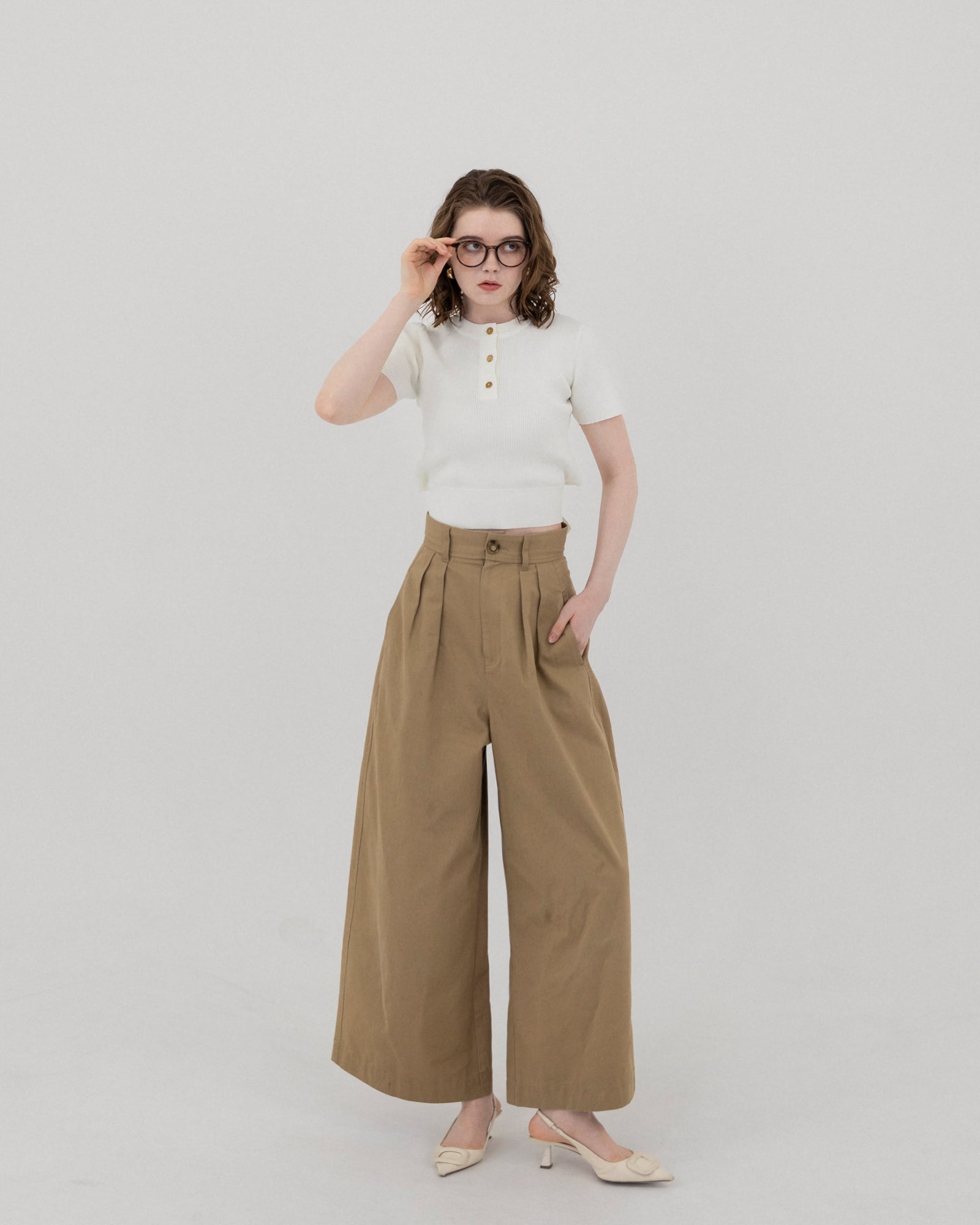 トップス RANCLIC Back ribbon ribbed summer top Back ribbon ribbed summer top – RANCLIC
