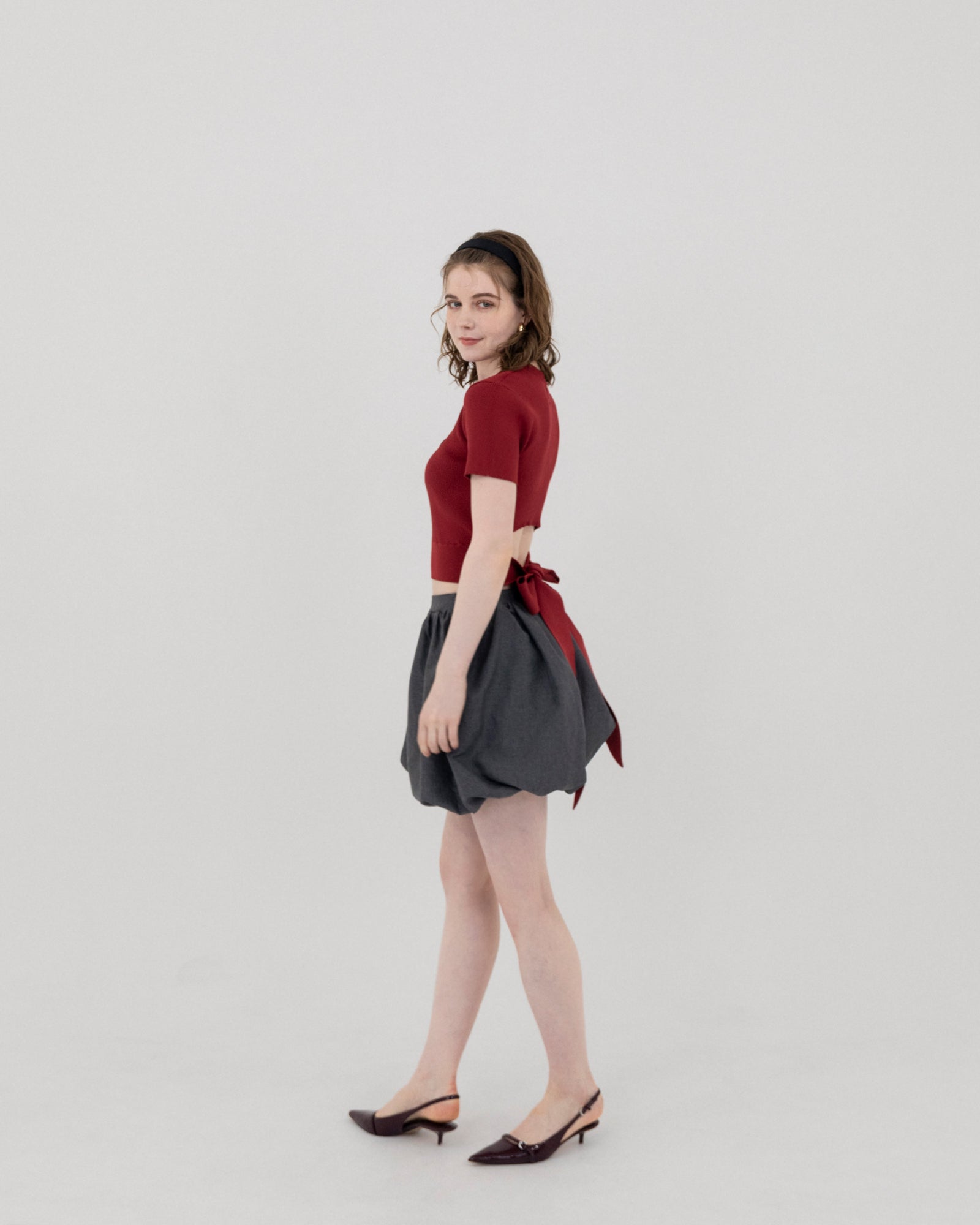 トップス RANCLIC Back ribbon ribbed summer top Back ribbon ribbed summer top – RANCLIC