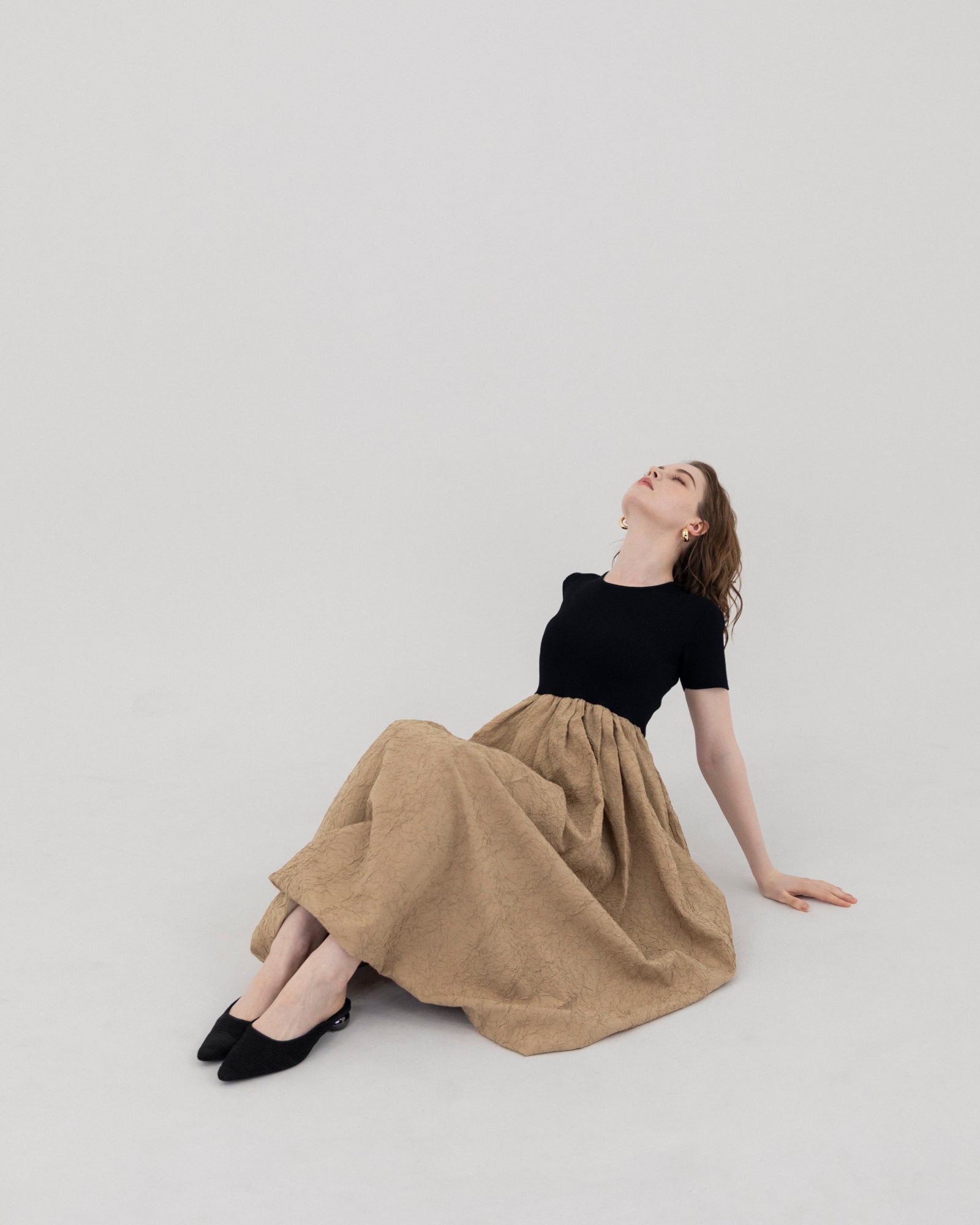 ワンピース Docking Jacquard Balloon Dress Docking Jacquard Balloon Dress