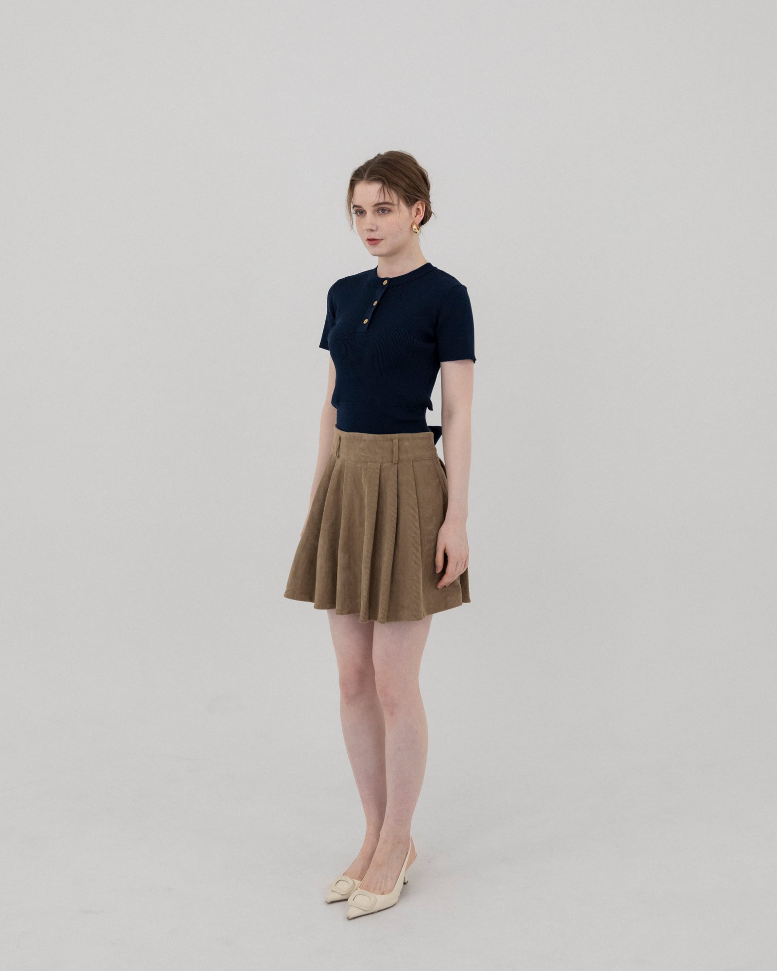 トップス RANCLIC Back ribbon ribbed summer top Back ribbon ribbed summer top – RANCLIC