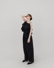 Summer tweed tuck pants