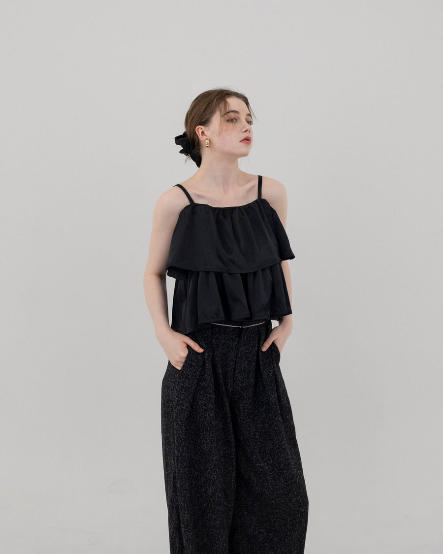 Satin frill camisole