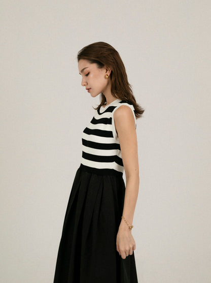 striped sleeveless dress