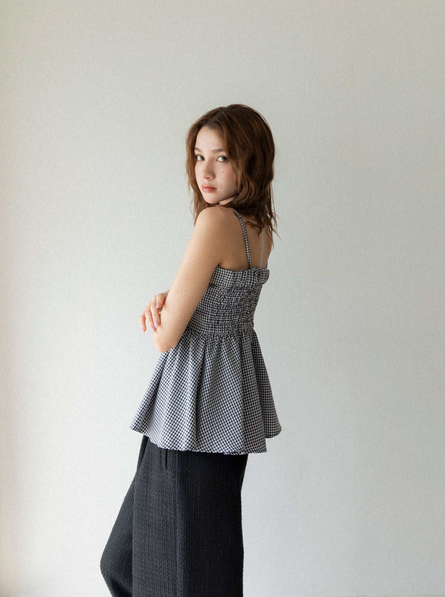 【Set】lace up camisole