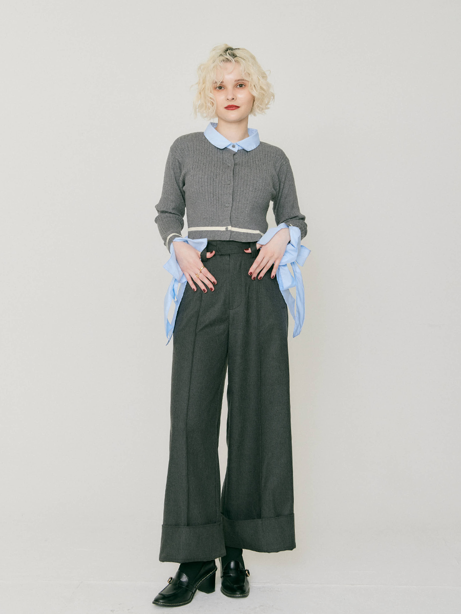 【予約販売】Ribbon tie cropped cardigan