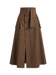 【9/10 OPEN】Slit cargo trench skirt