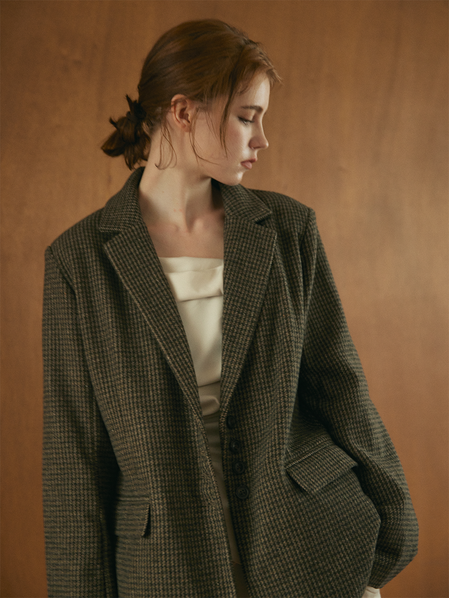 【9/24 OPEN】Checked tailored jacket