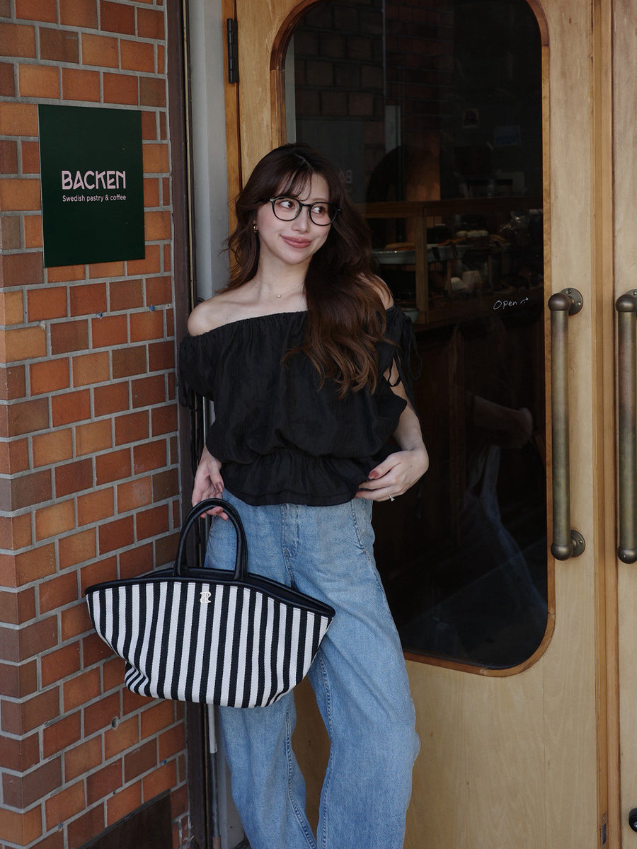 【8/6 OPEN】Crinkle gather ribbon blouse
