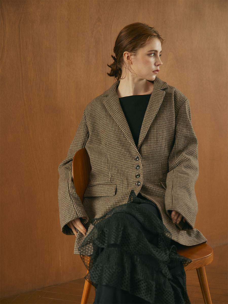 【9/24 OPEN】Checked tailored jacket