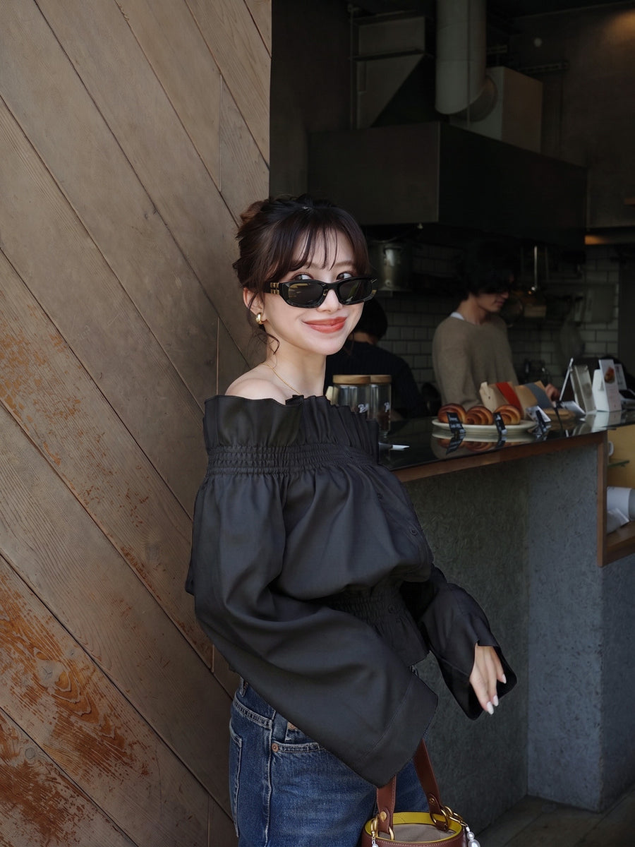 Bell sleeve off shoulder blouse