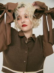 【予約販売】Ribbon tie cropped cardigan