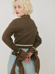 【予約販売】Ribbon tie cropped cardigan