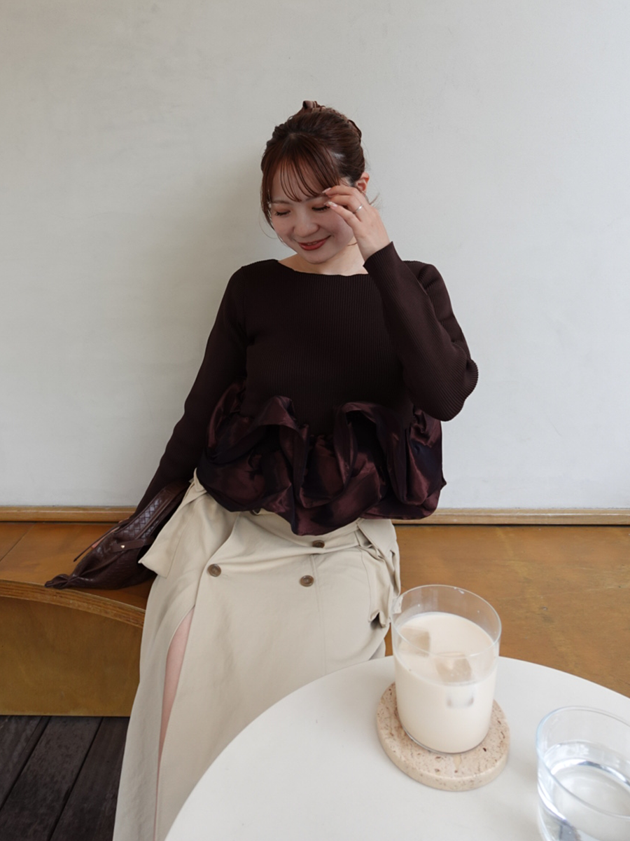 【8/27 OPEN】Camellia frill knit tops