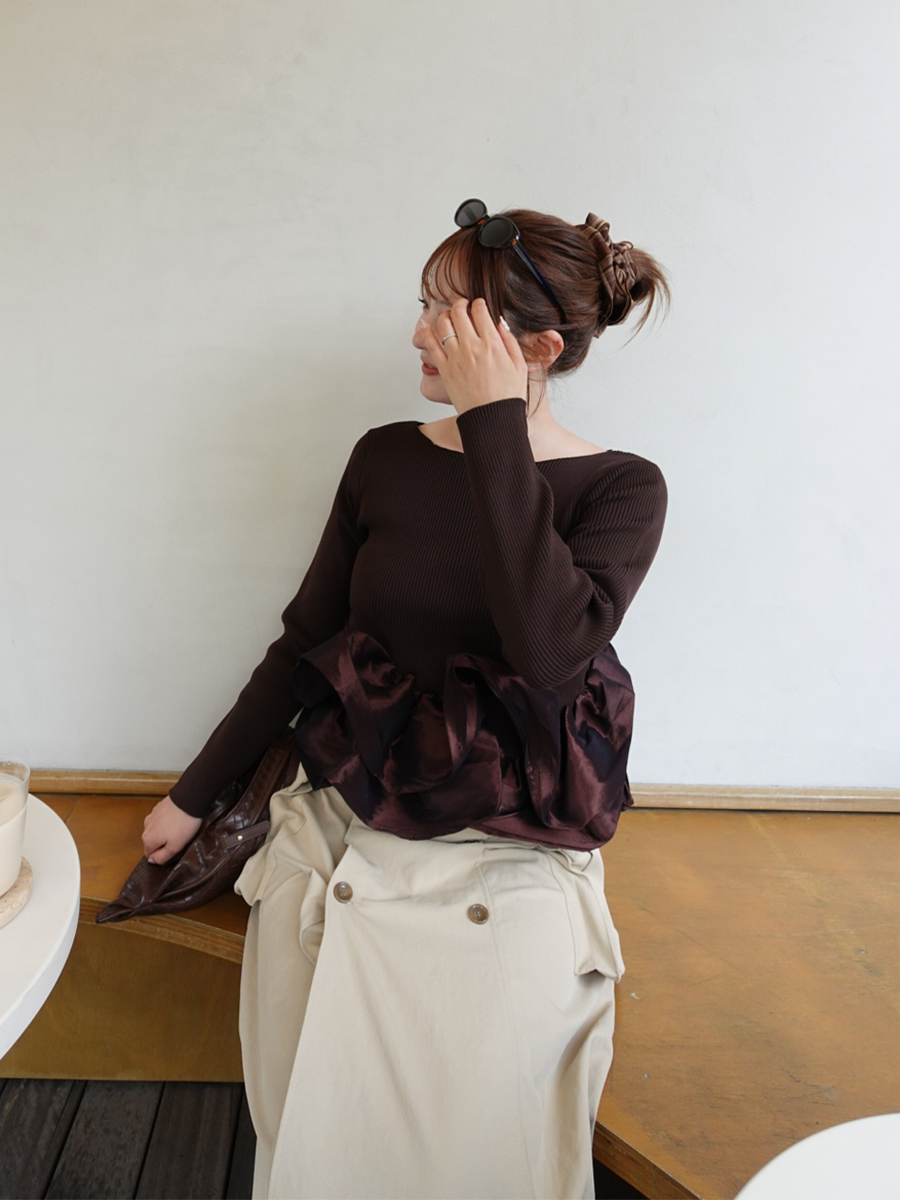 【8/27 OPEN】Camellia frill knit tops