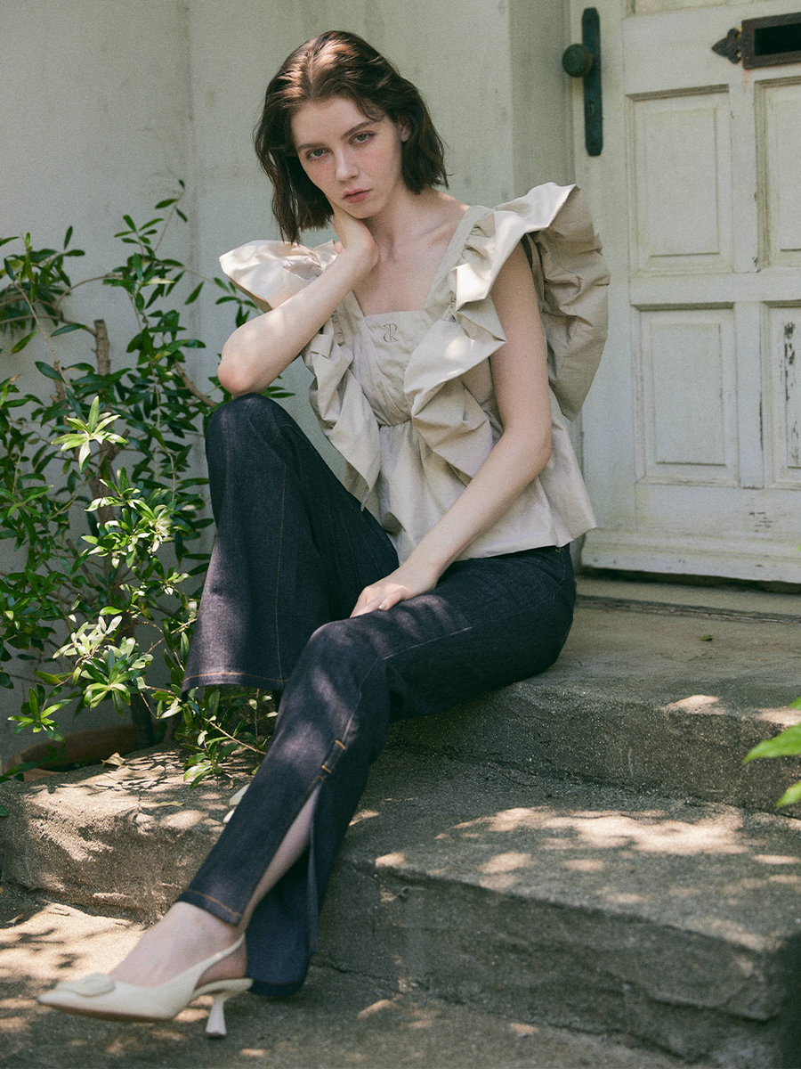 【Best Seller】Ashimore ribbon denim pants（renewal）