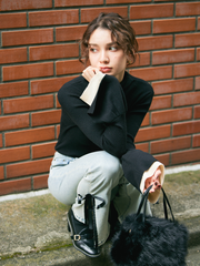 【RESTOCK】Bicolor layered flare knit tops