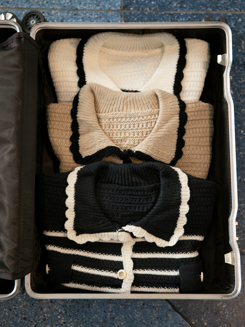 【Beige予約販売】Bicolor summer knit set up