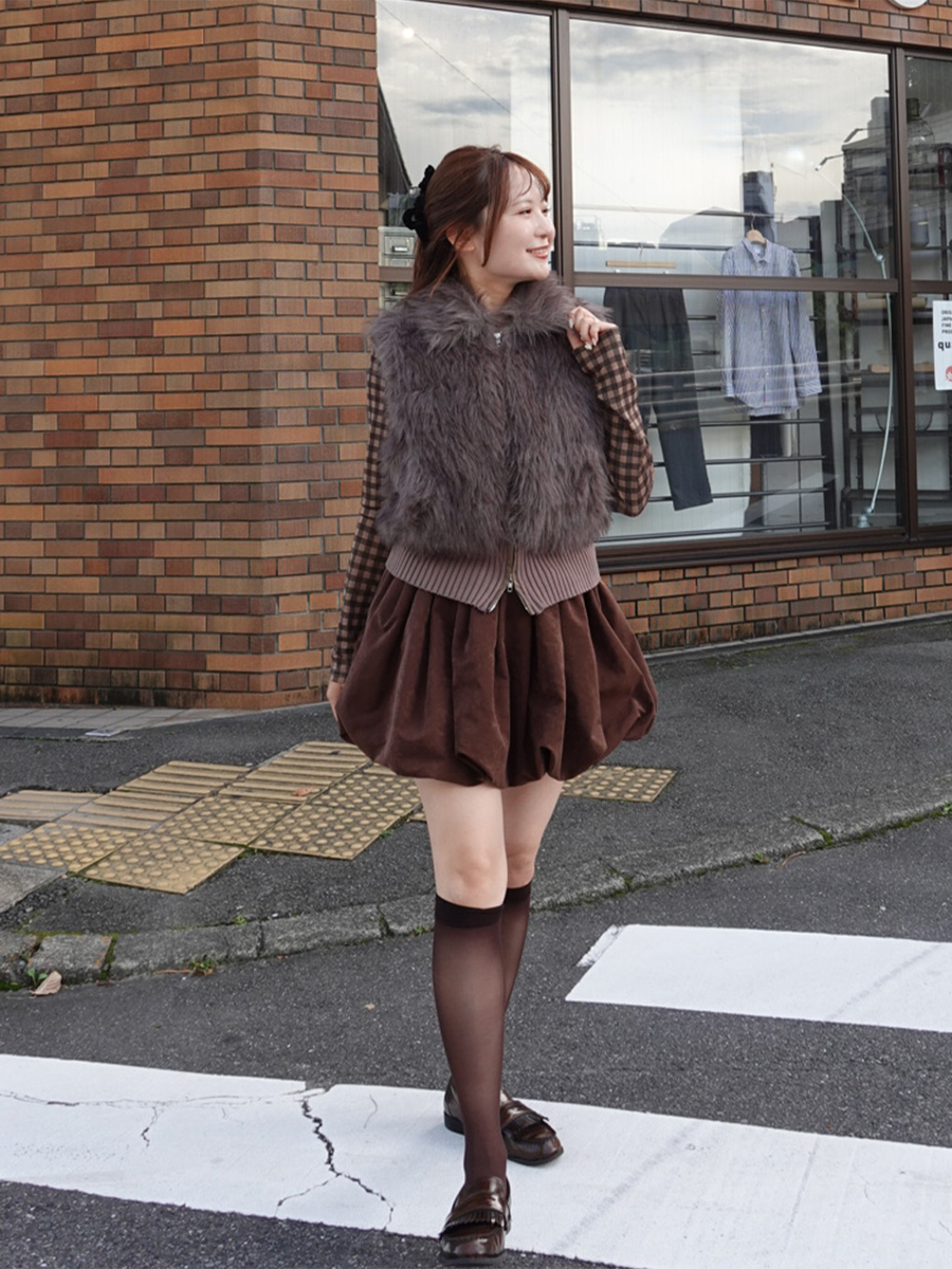 【9/17 OPEN】Shaggy switch knit zip top