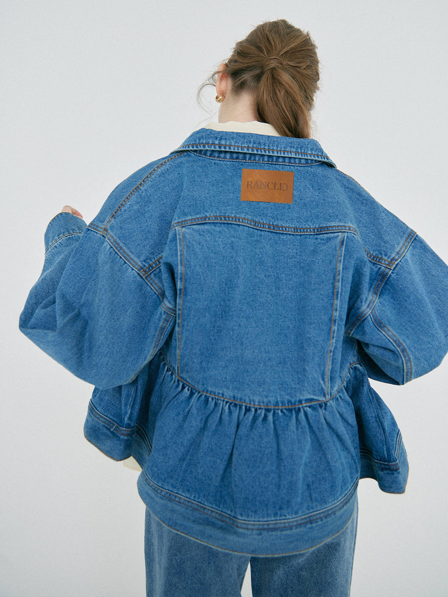 【2/19 OPEN】Chérie peplum denim jacket