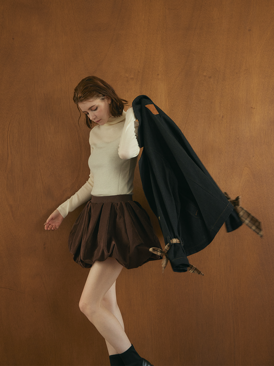 【10/8 OPEN】Suede balloon volume skirt