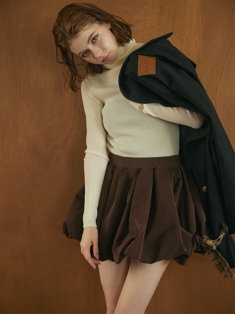 【10/8 OPEN】Suede balloon volume skirt